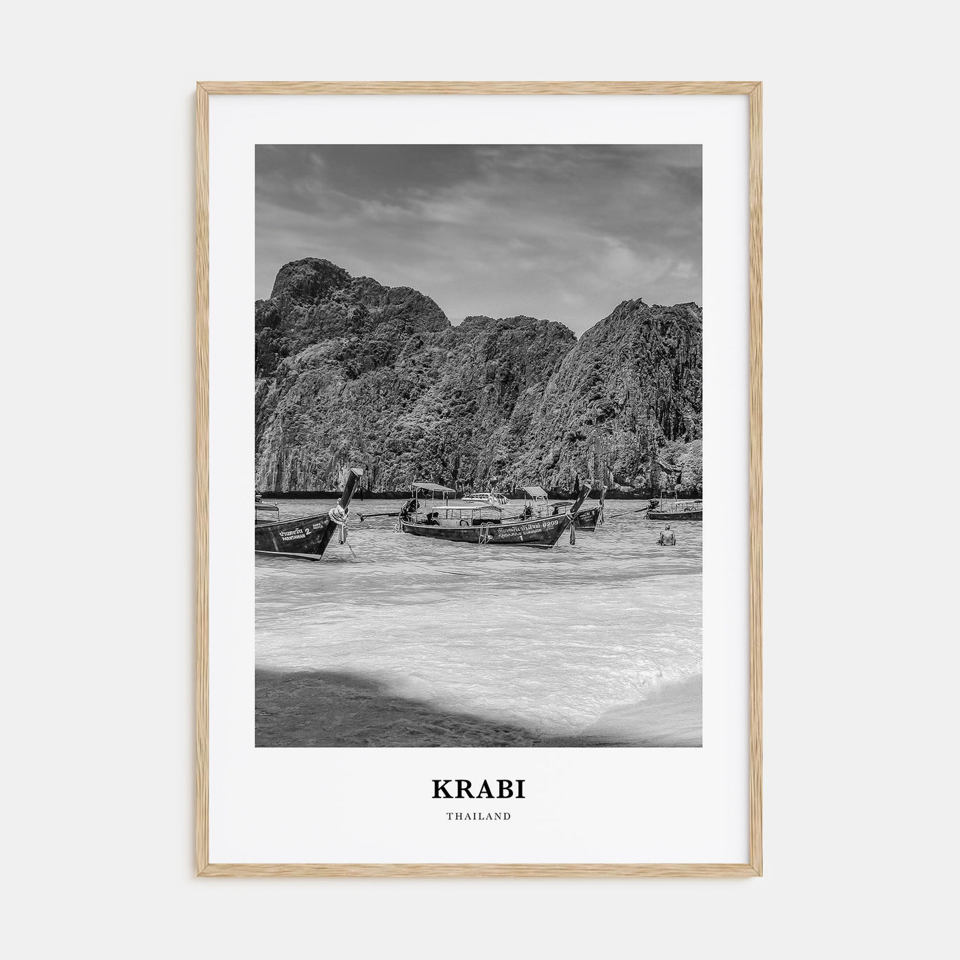 Krabi Portrait B&W Poster
