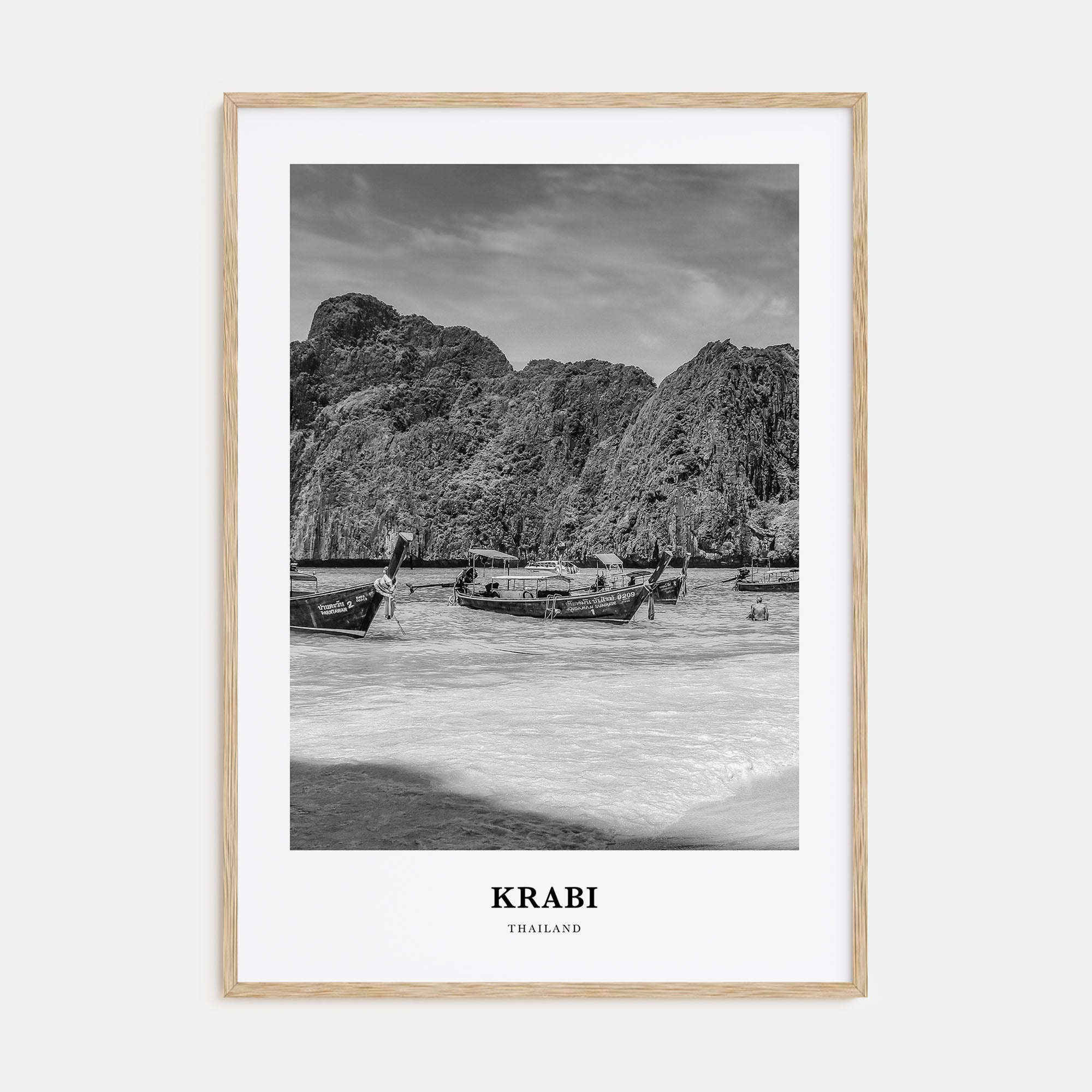 Krabi Portrait B&W Poster
