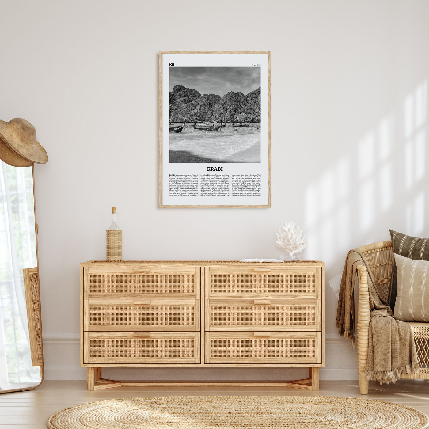 Krabi Travel B&W Poster