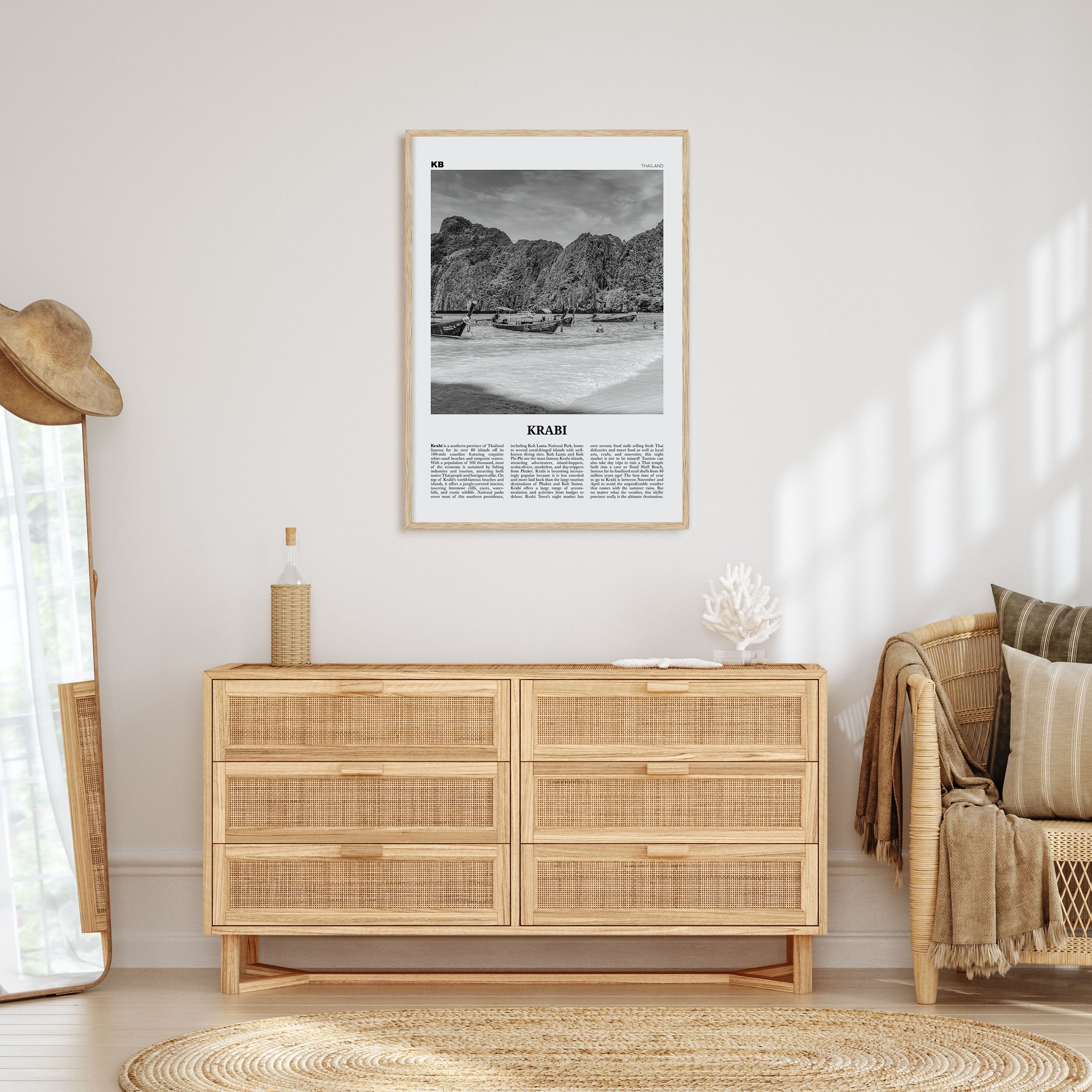 Krabi Travel B&W Poster