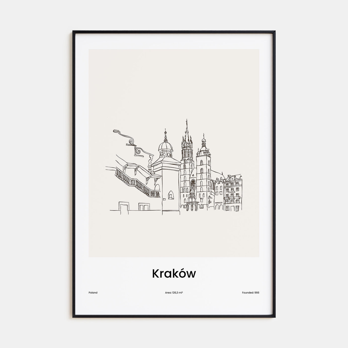 Kraków Drawn Poster