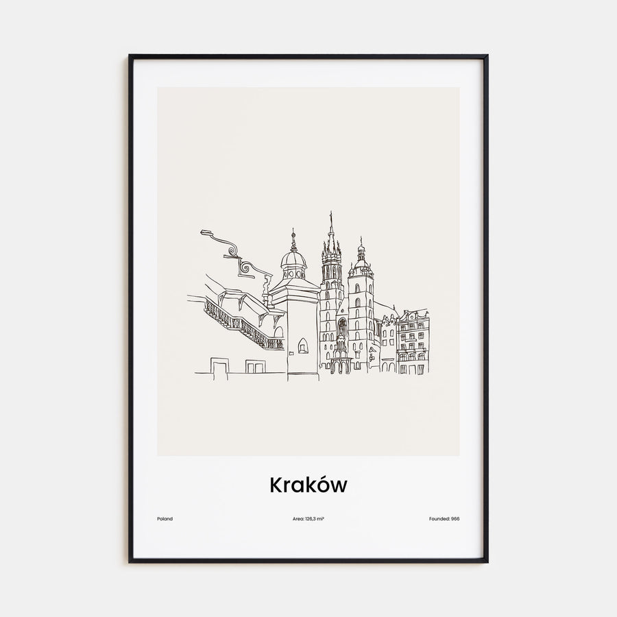 Kraków Drawn Poster