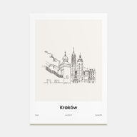 Kraków Drawn Poster