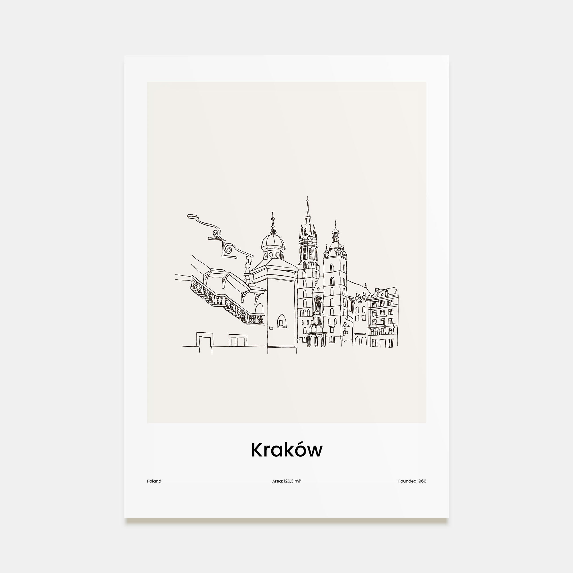 Kraków Drawn Poster
