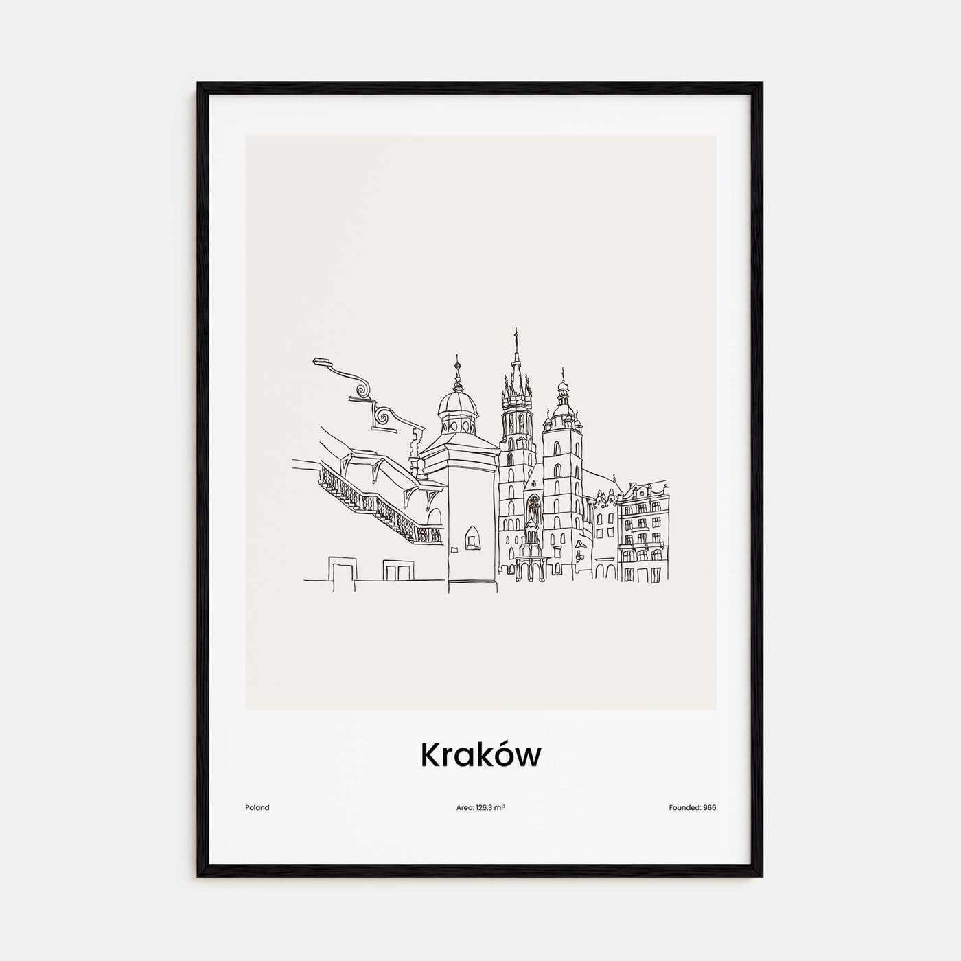 Kraków Drawn Poster