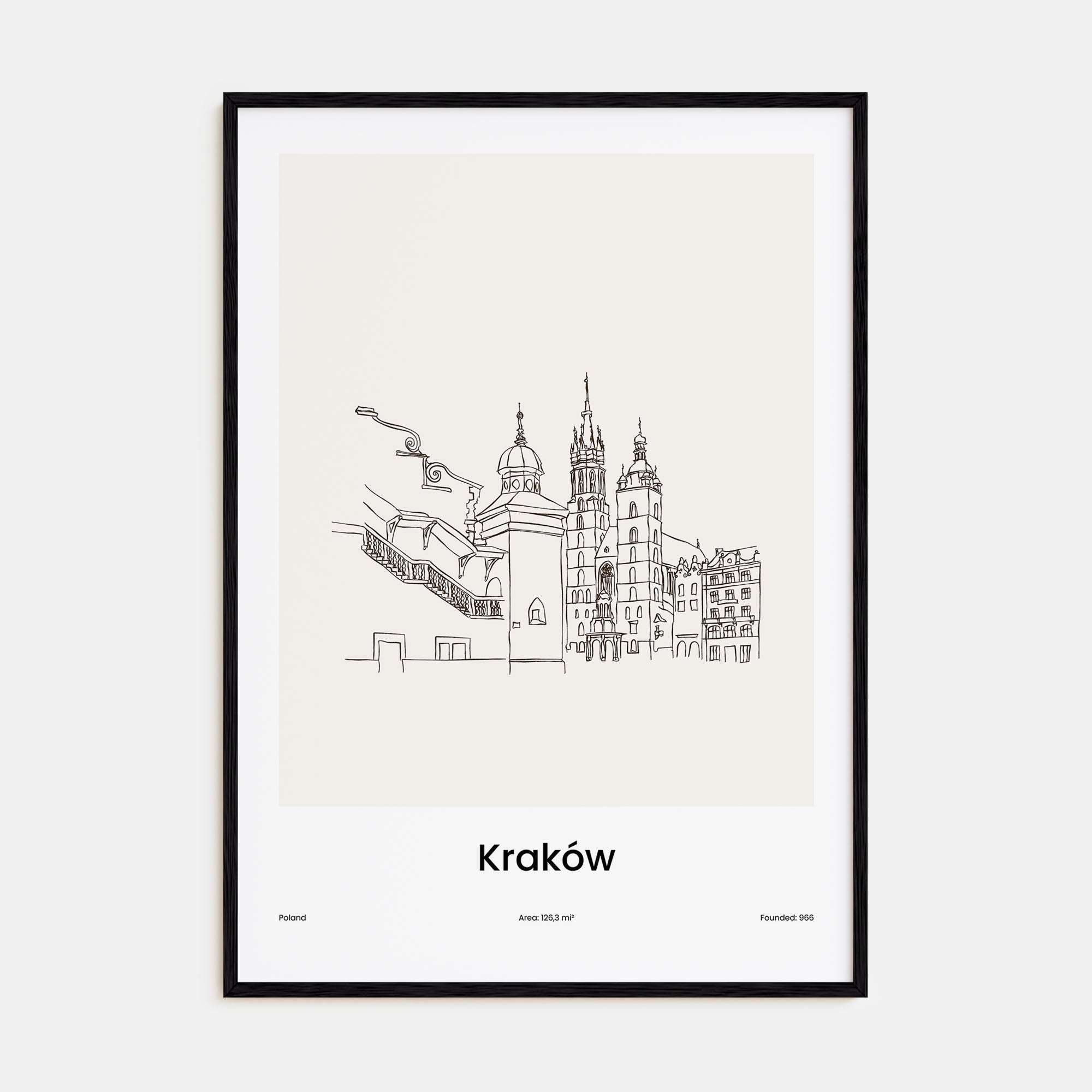 Kraków Drawn Poster