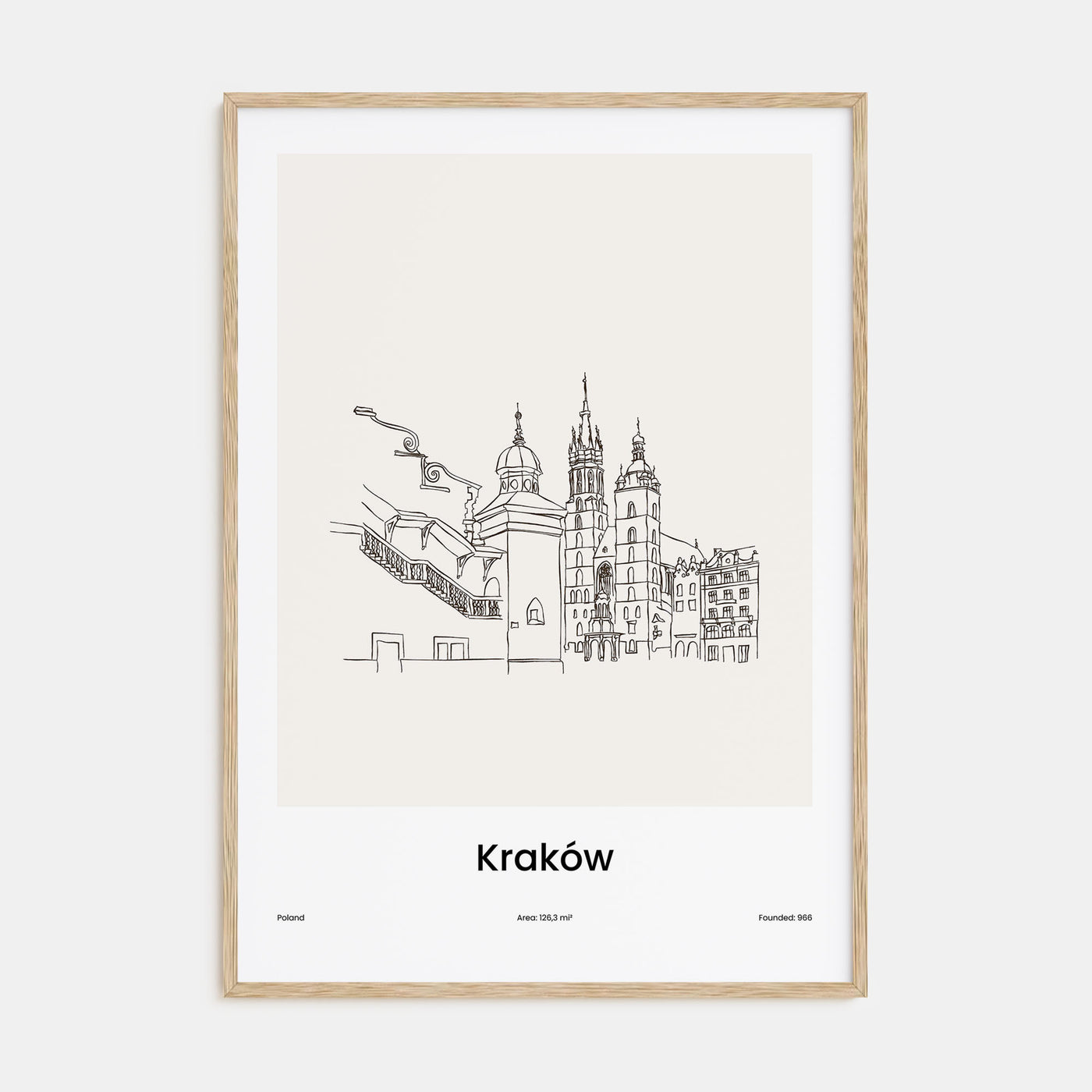 Kraków Drawn Poster