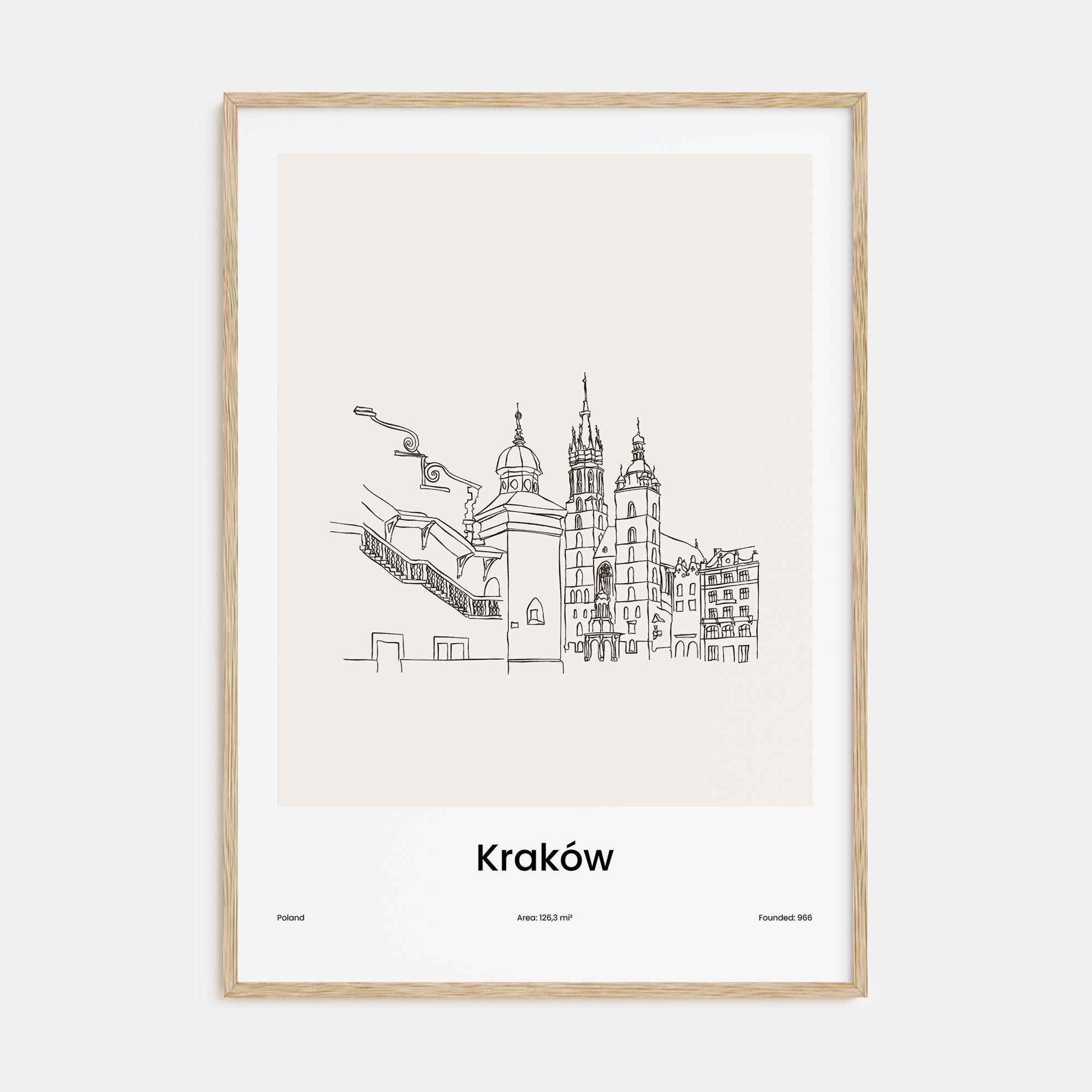Kraków Drawn Poster