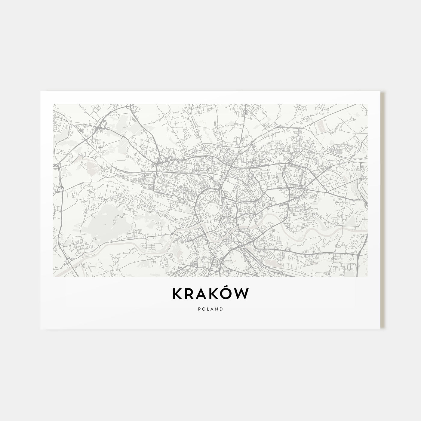 Kraków Map Landscape Poster