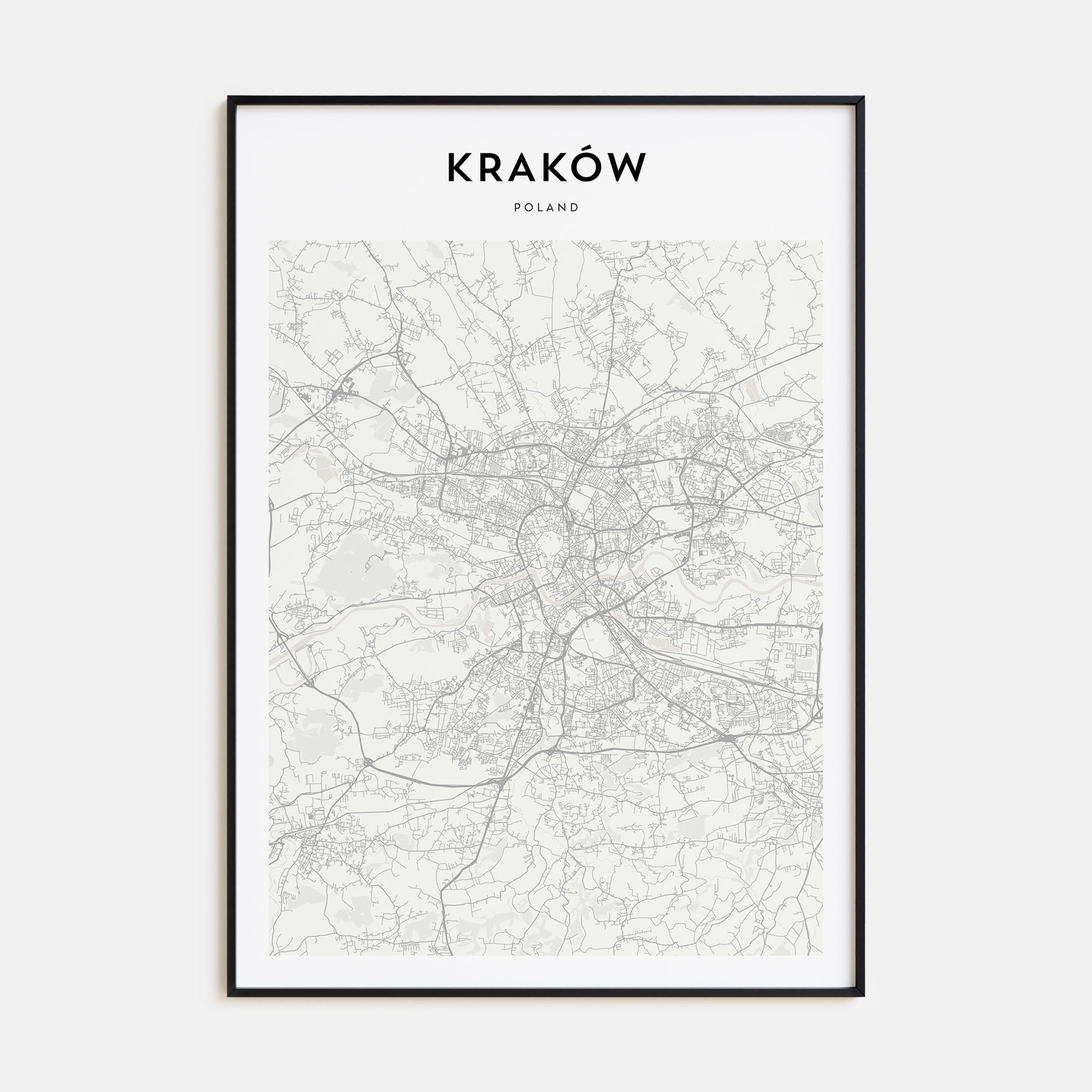 Kraków Map Portrait Poster