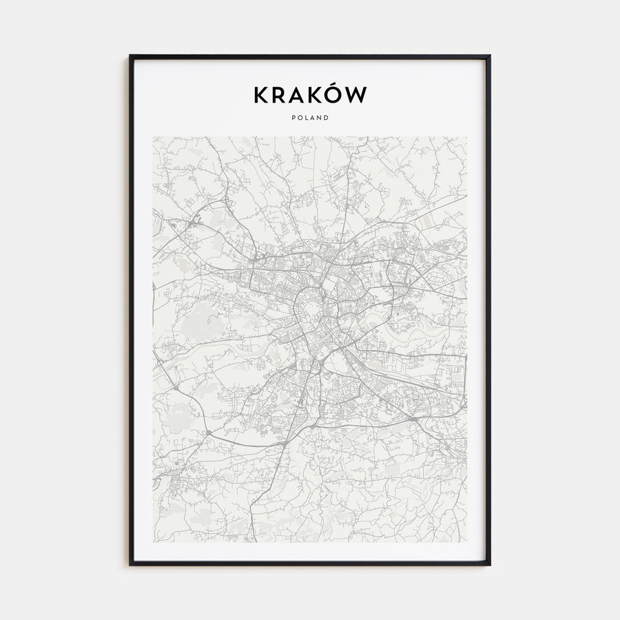 Kraków Map Portrait Poster