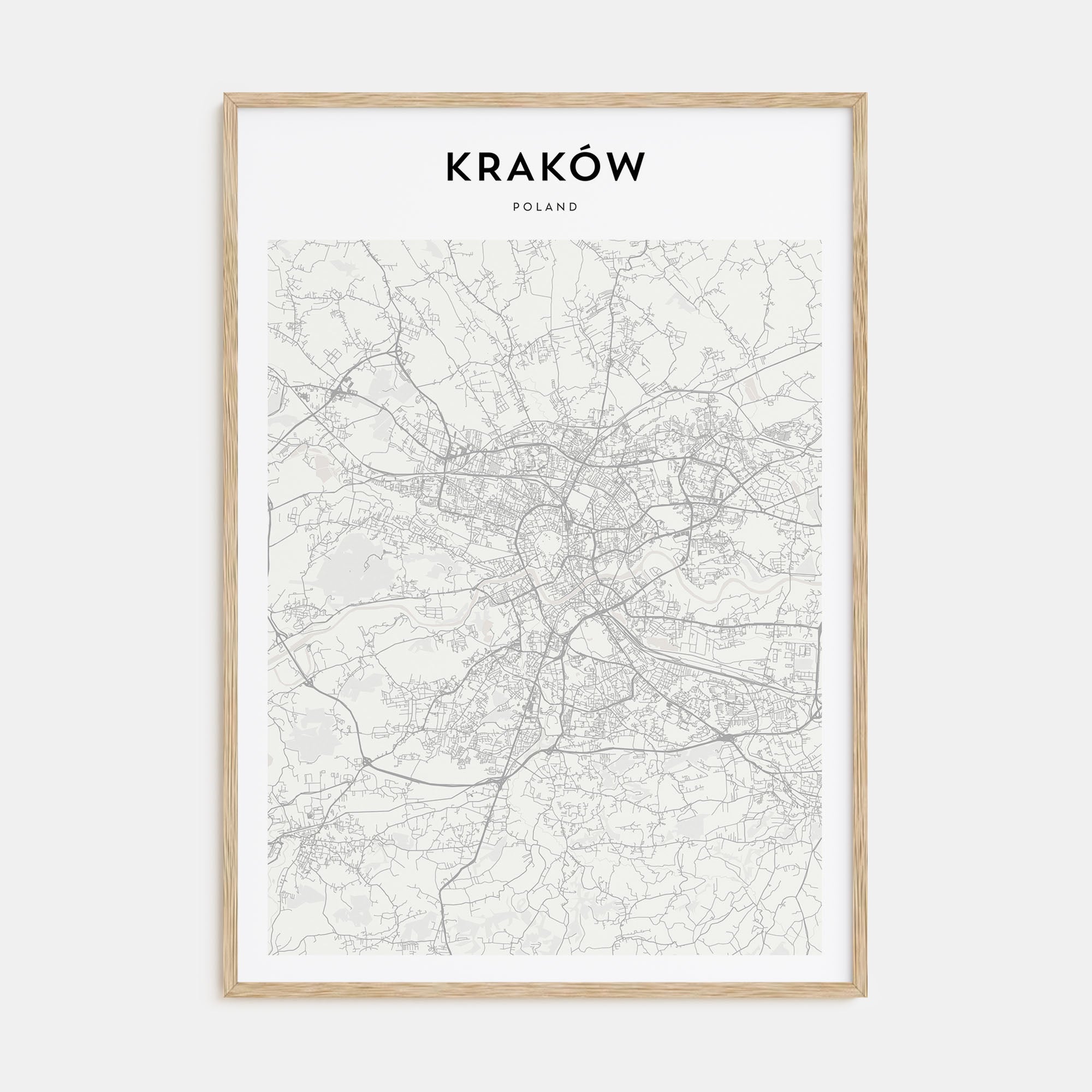 Kraków Map Portrait Poster