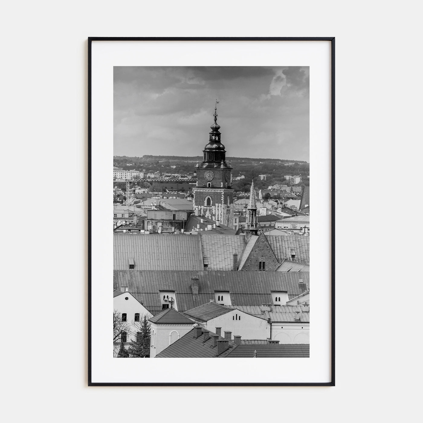 Kraków Photo B&W Poster
