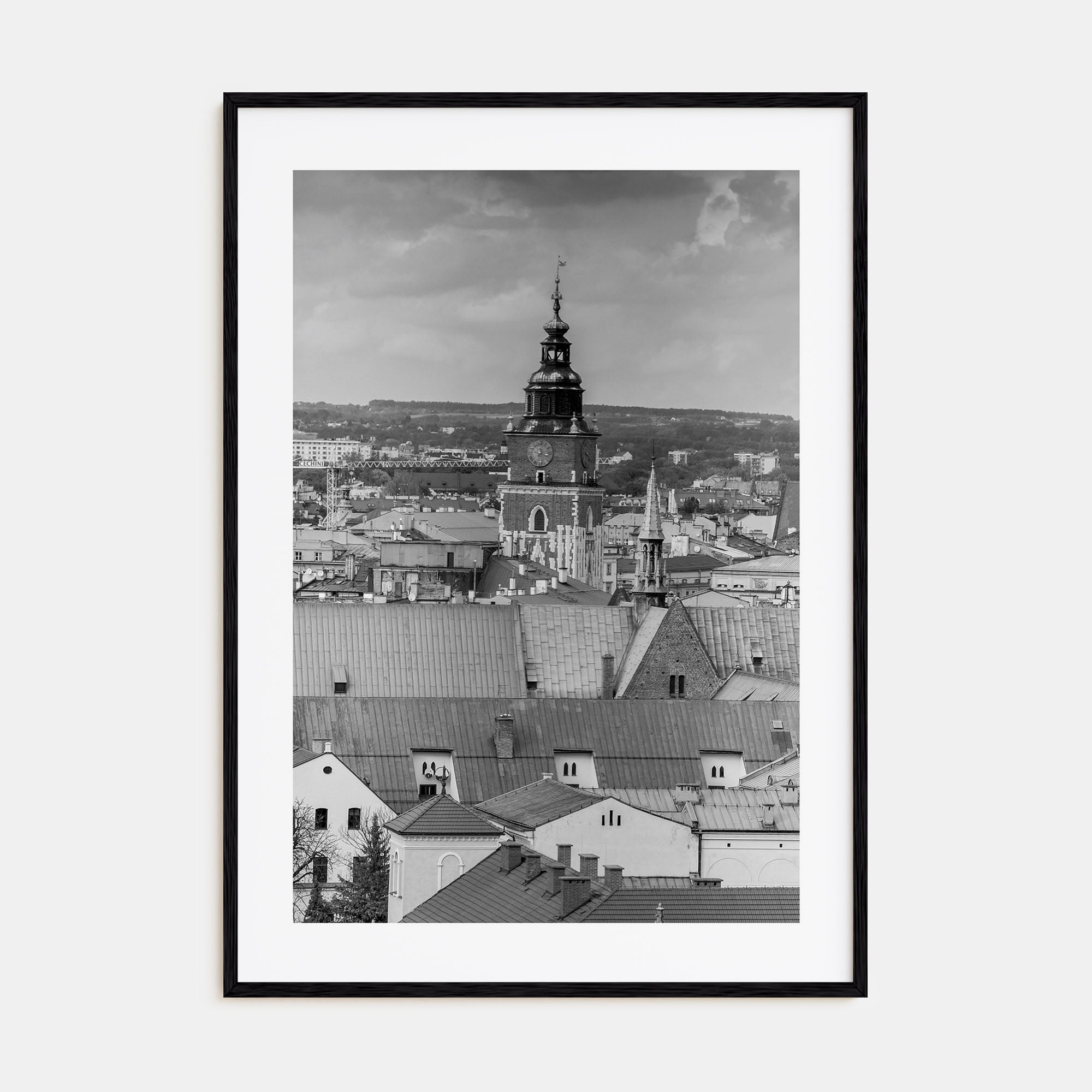 Kraków Photo B&W Poster