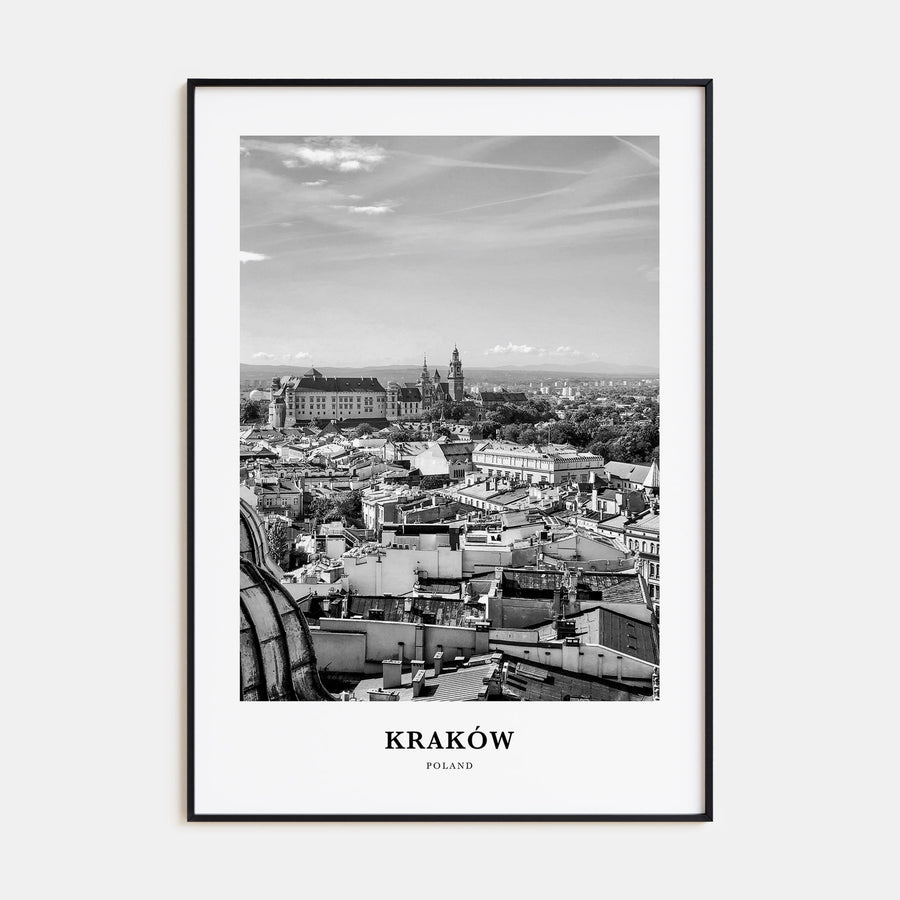 Kraków Portrait B&W Poster