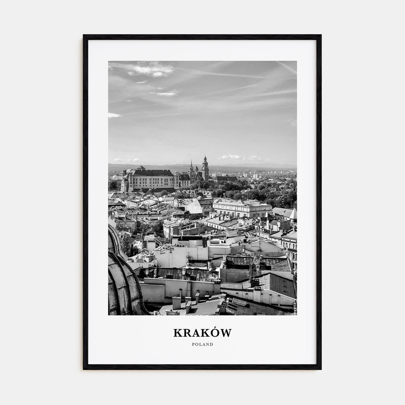 Kraków Portrait B&W Poster