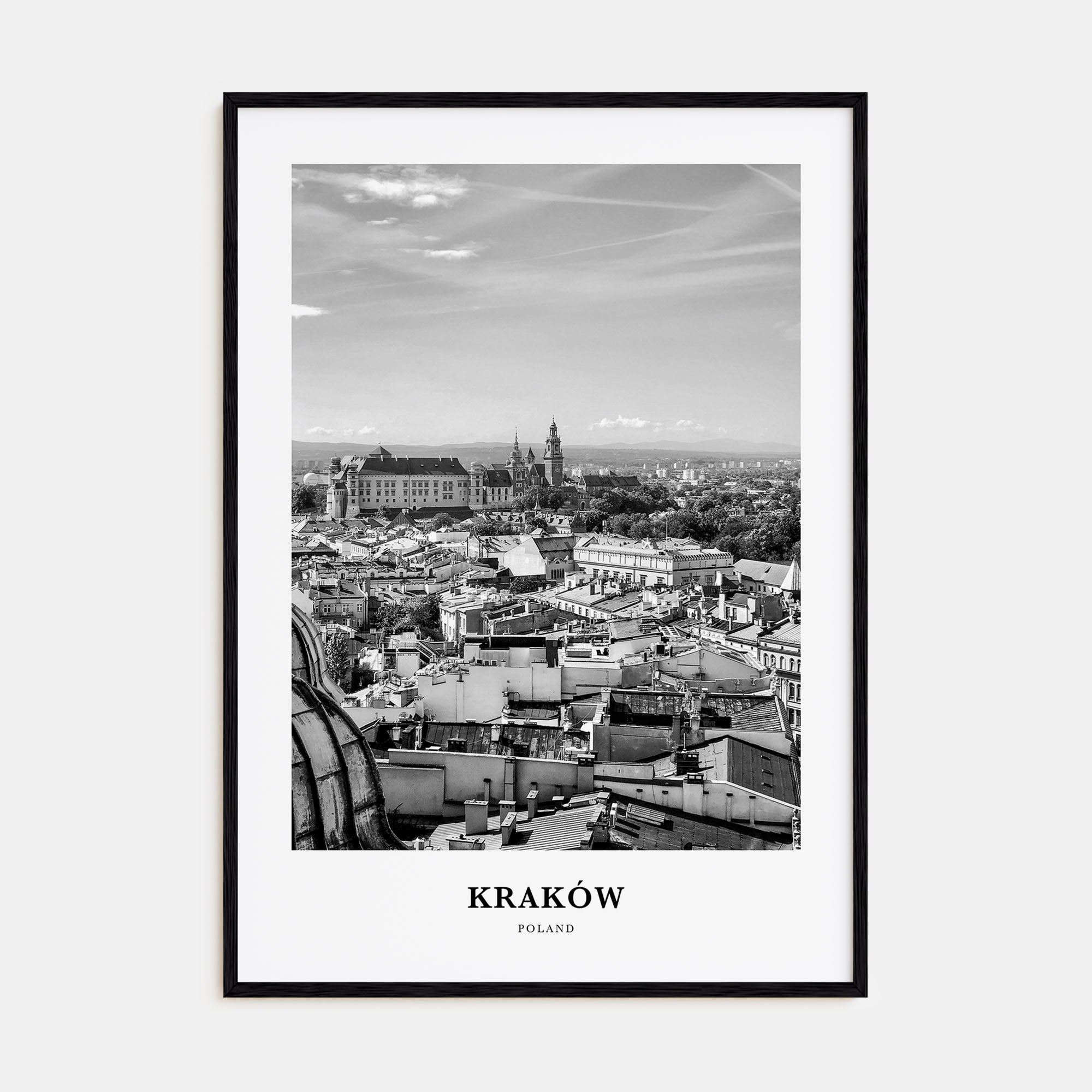 Kraków Portrait B&W Poster