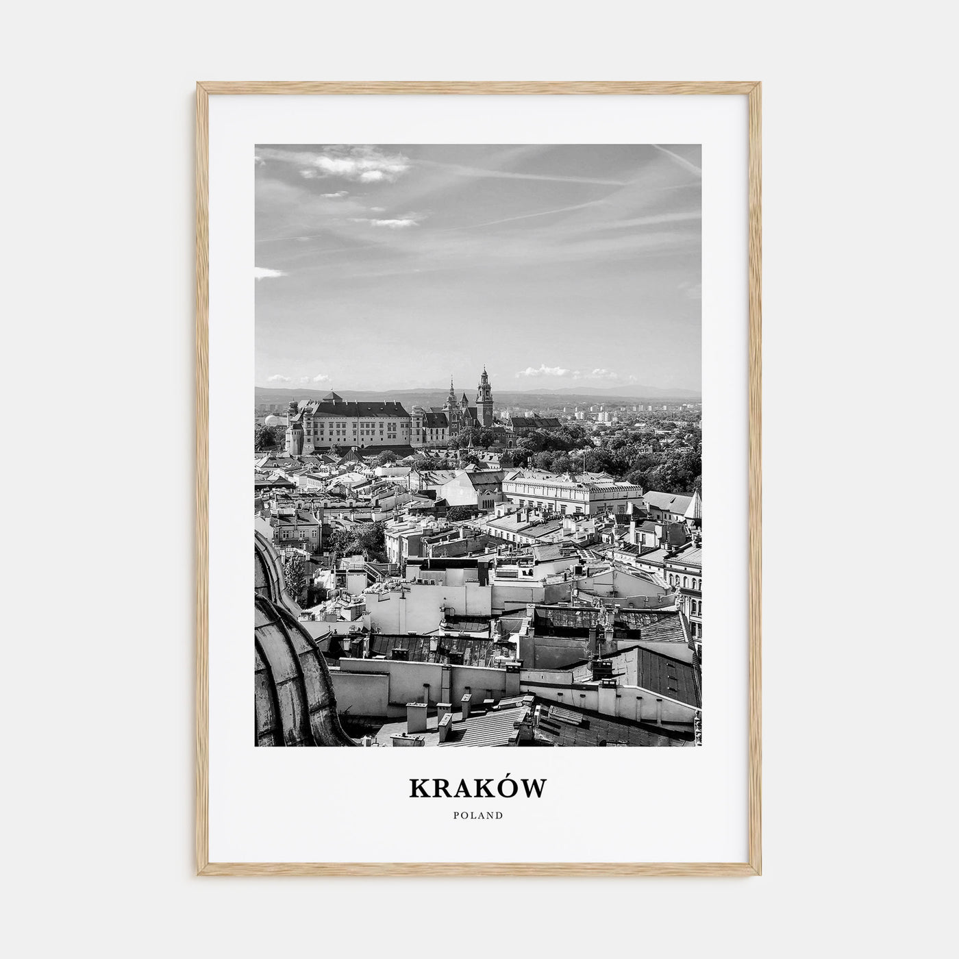 Kraków Portrait B&W Poster