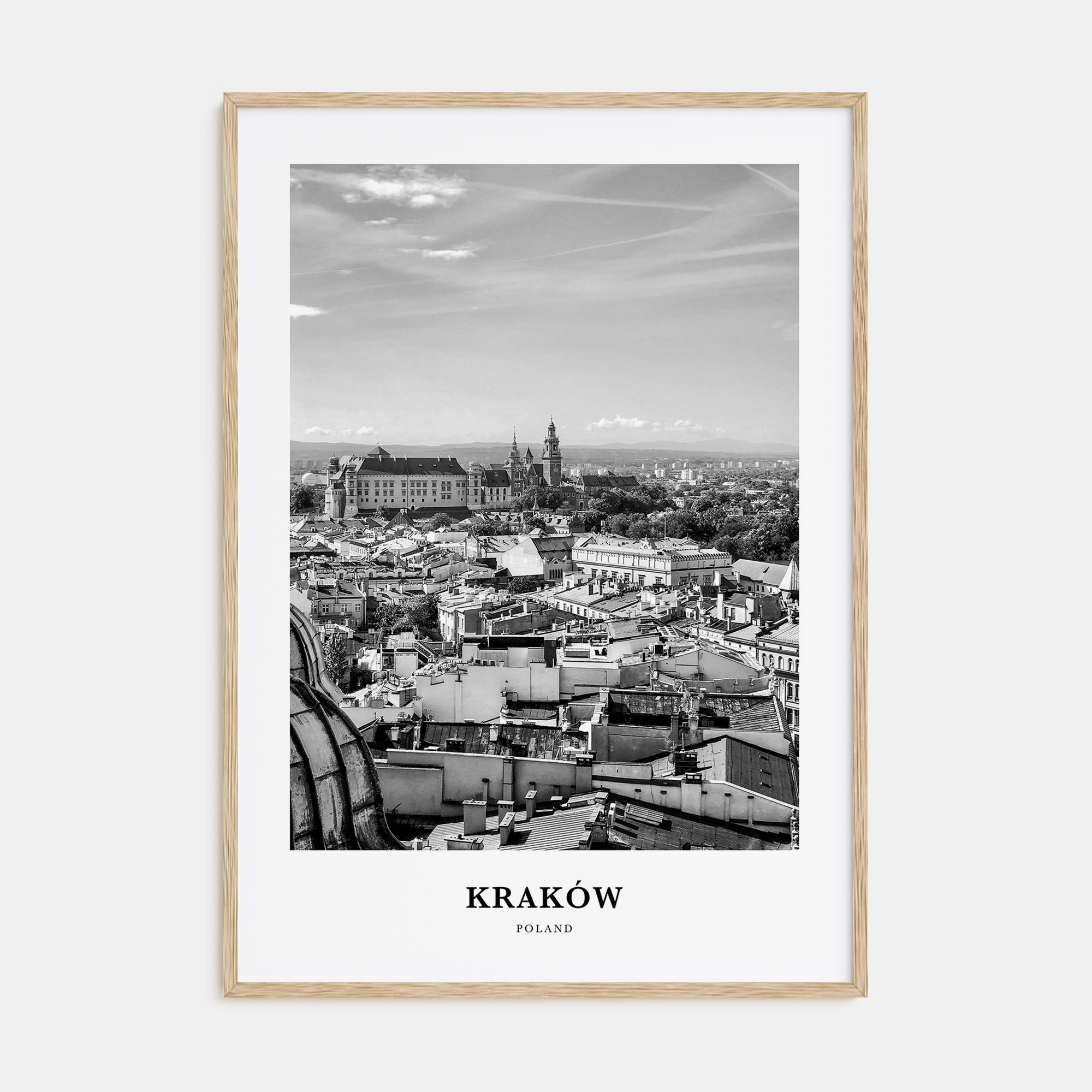 Kraków Portrait B&W Poster