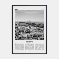 Kraków Travel B&W Poster