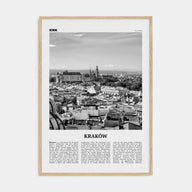 Kraków Travel B&W Poster