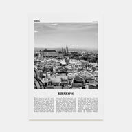 Kraków Travel B&W Poster