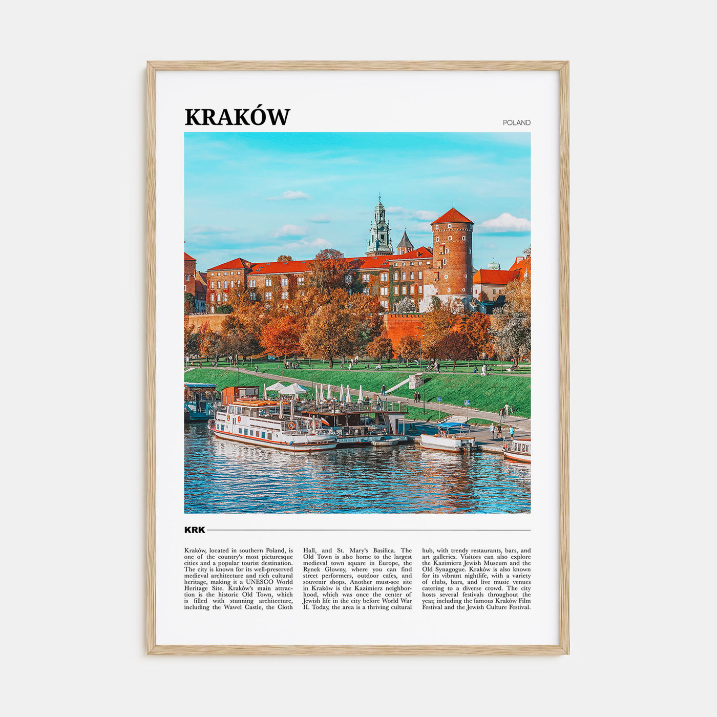 Kraków Travel Color Poster