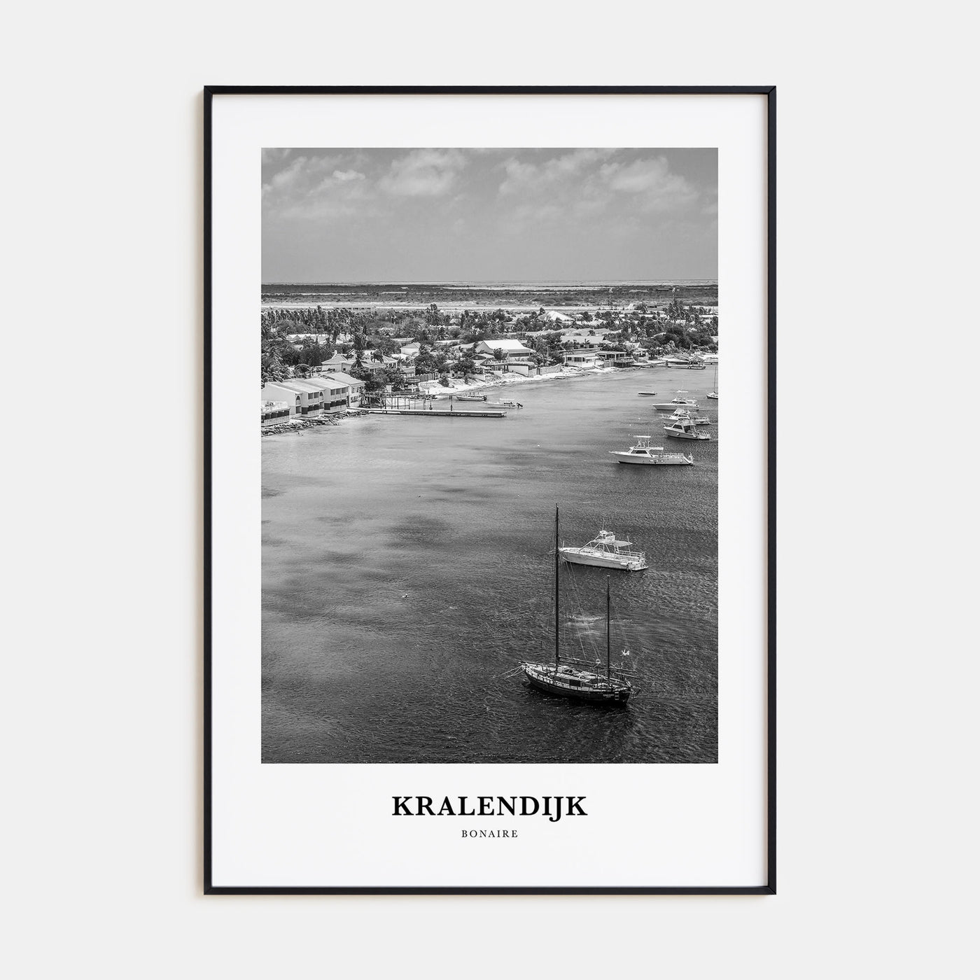 Kralendijk Portrait B&W Poster