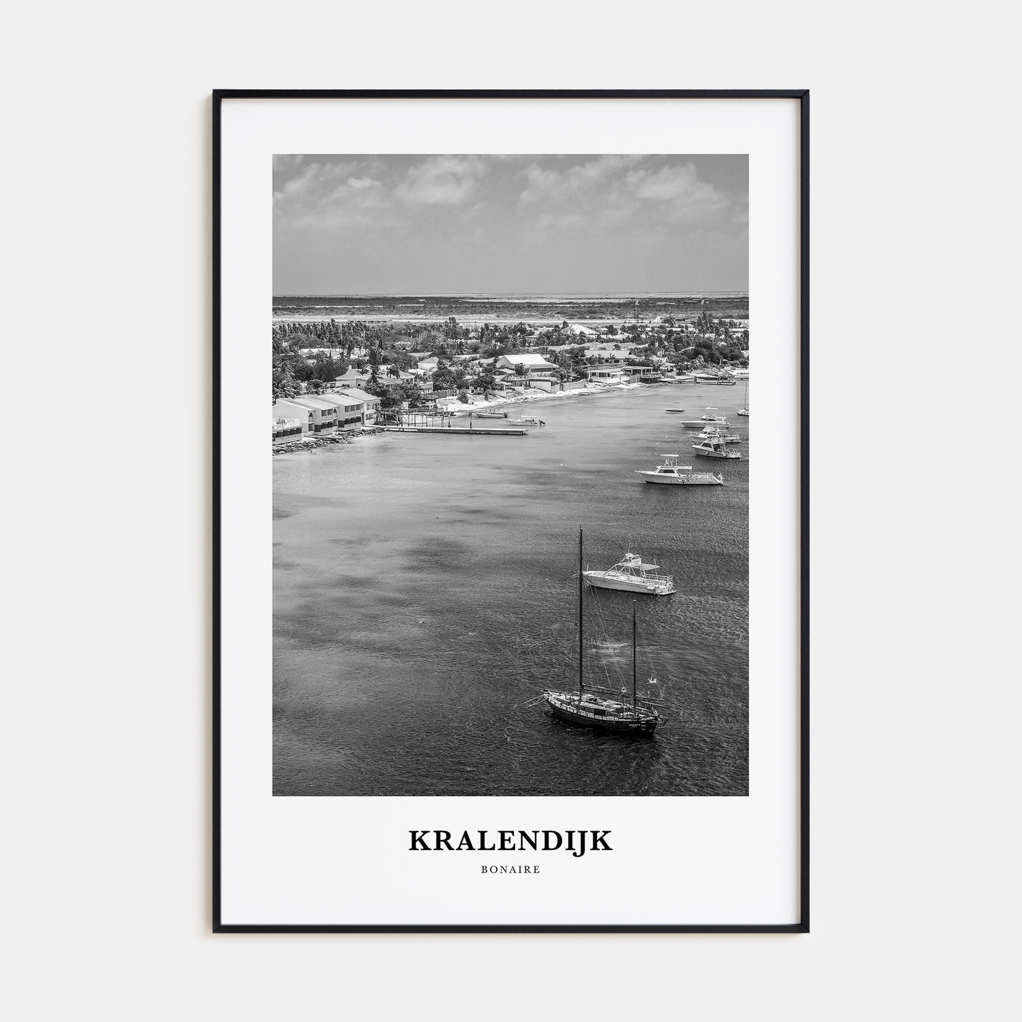 Kralendijk Portrait B&W Poster