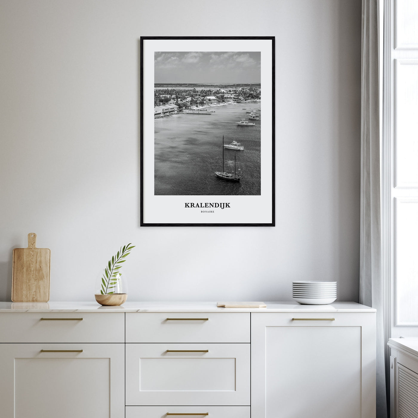 Kralendijk Portrait B&W Poster