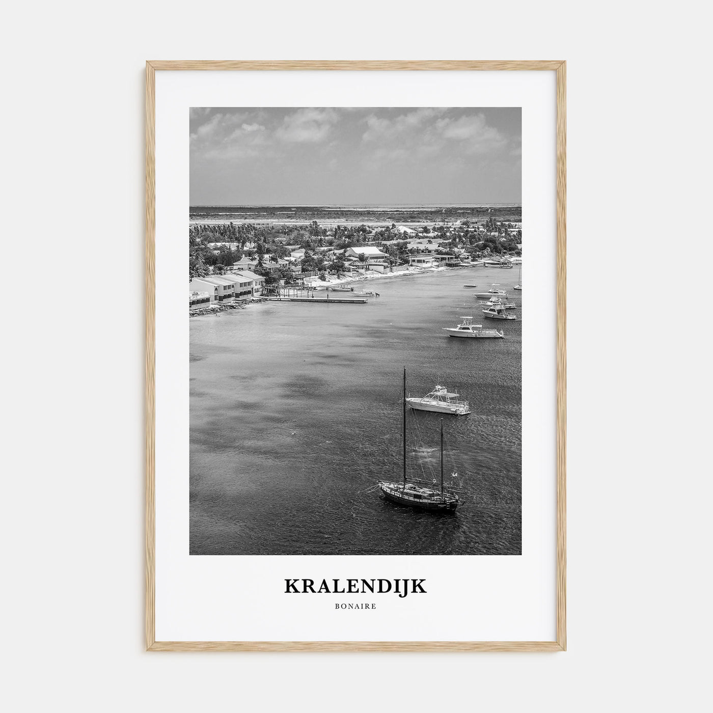 Kralendijk Portrait B&W Poster