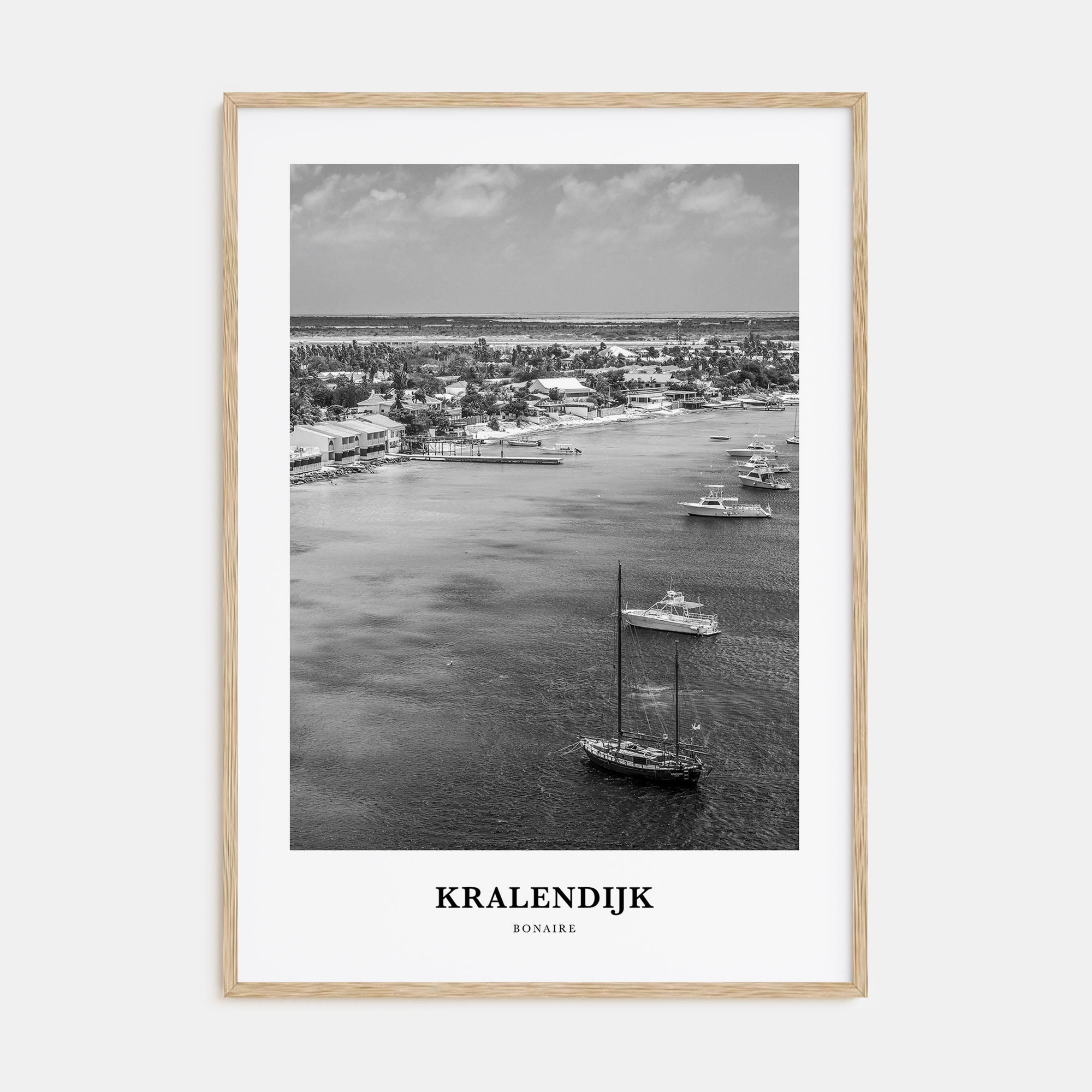 Kralendijk Portrait B&W Poster