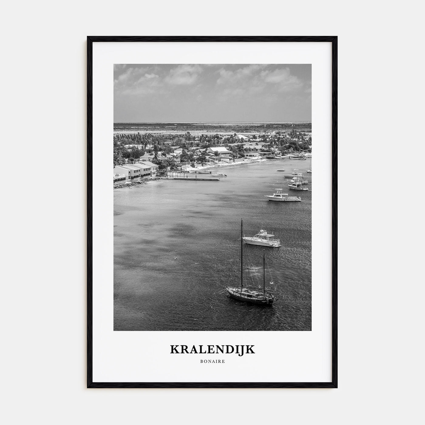 Kralendijk Portrait B&W Poster