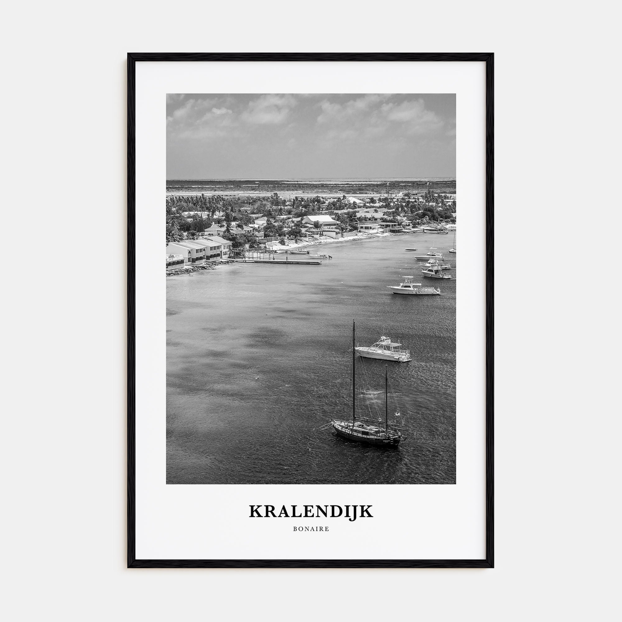 Kralendijk Portrait B&W Poster