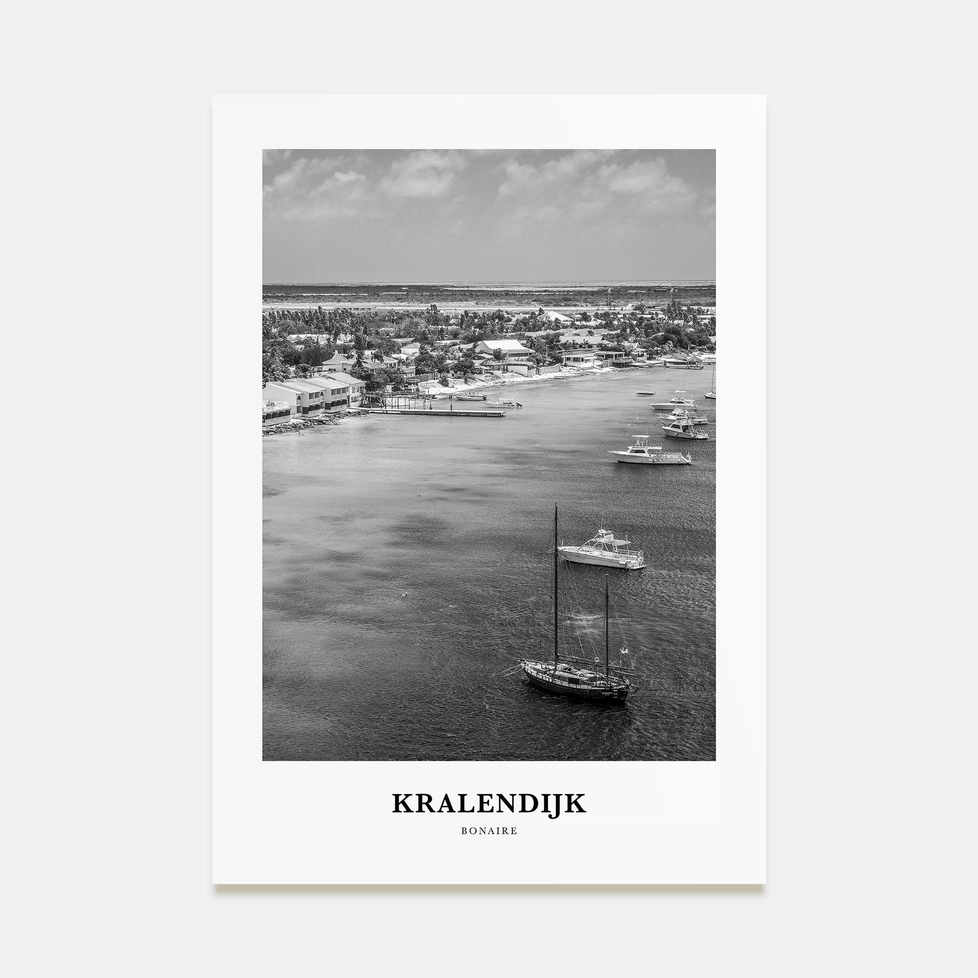 Kralendijk Portrait B&W Poster