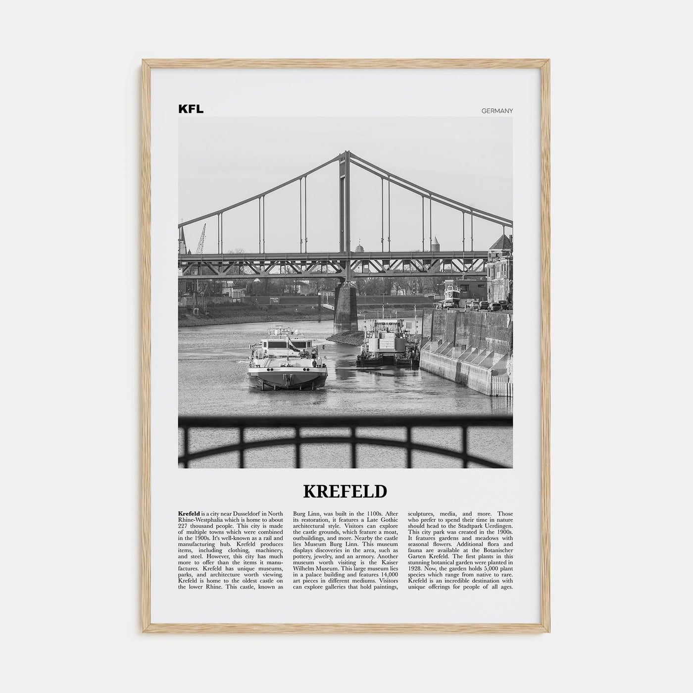 Krefeld Travel B&W Poster