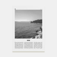 Krk Travel B&W Poster