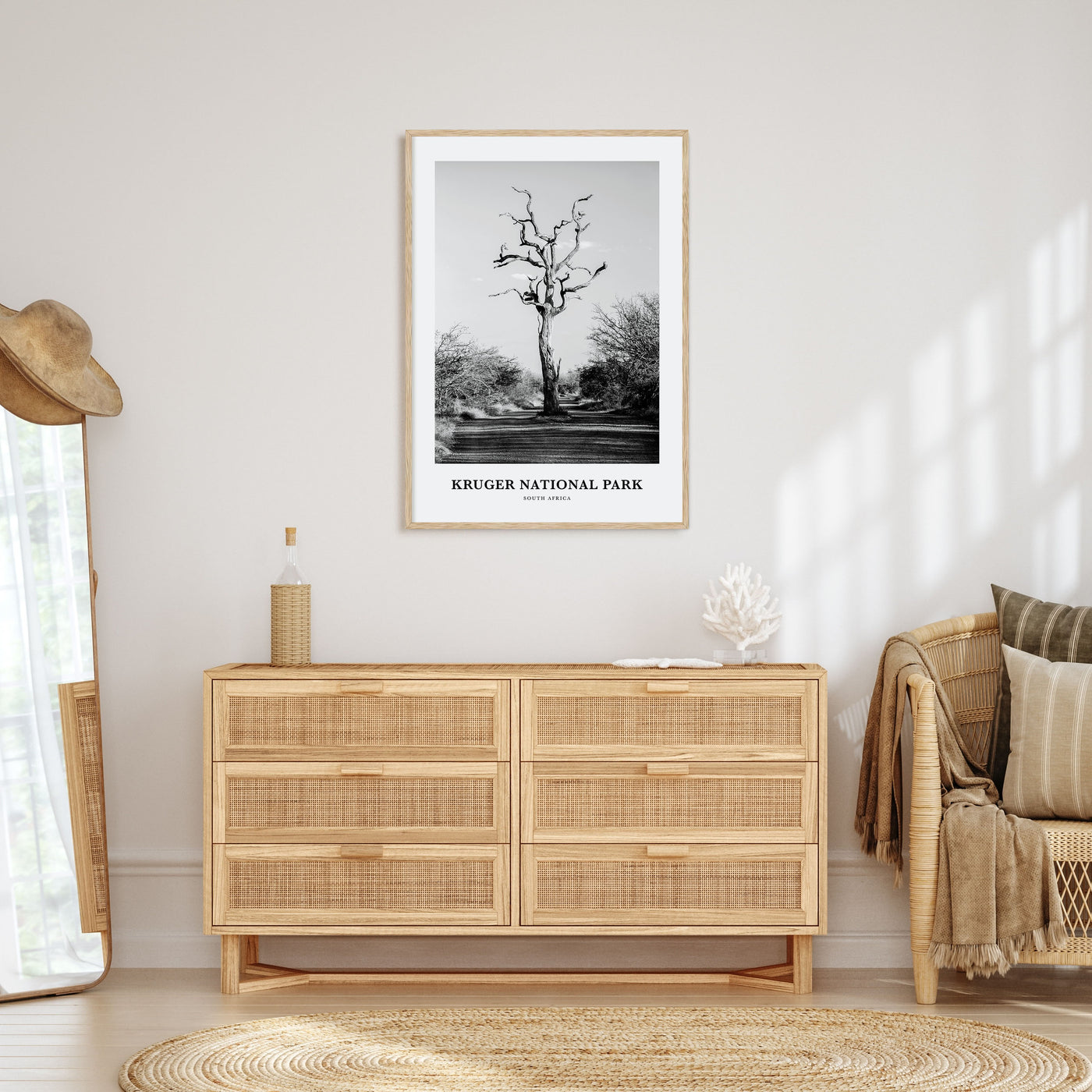 Kruger National Park Portrait B&W Poster