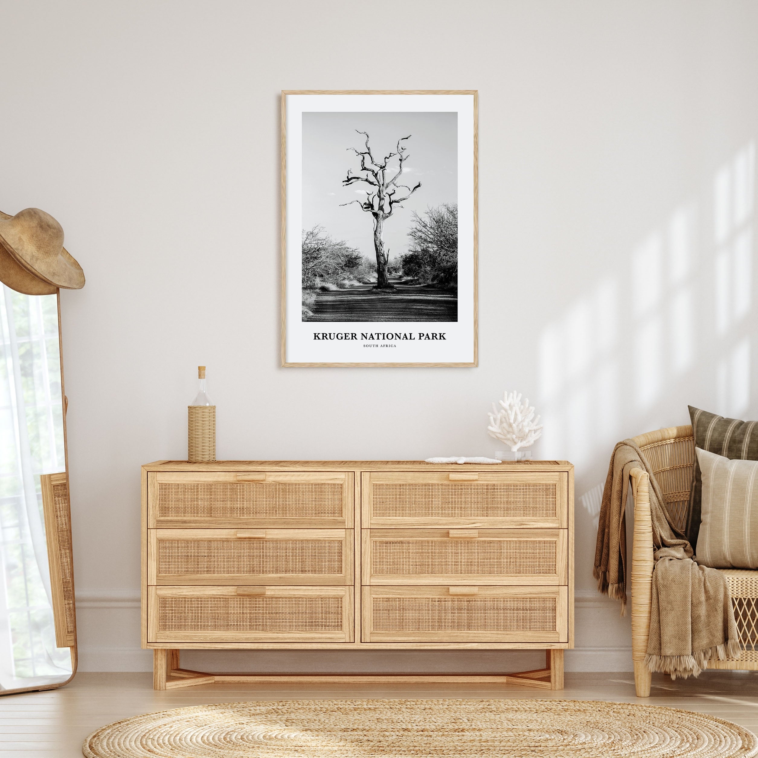 Kruger National Park Portrait B&W Poster