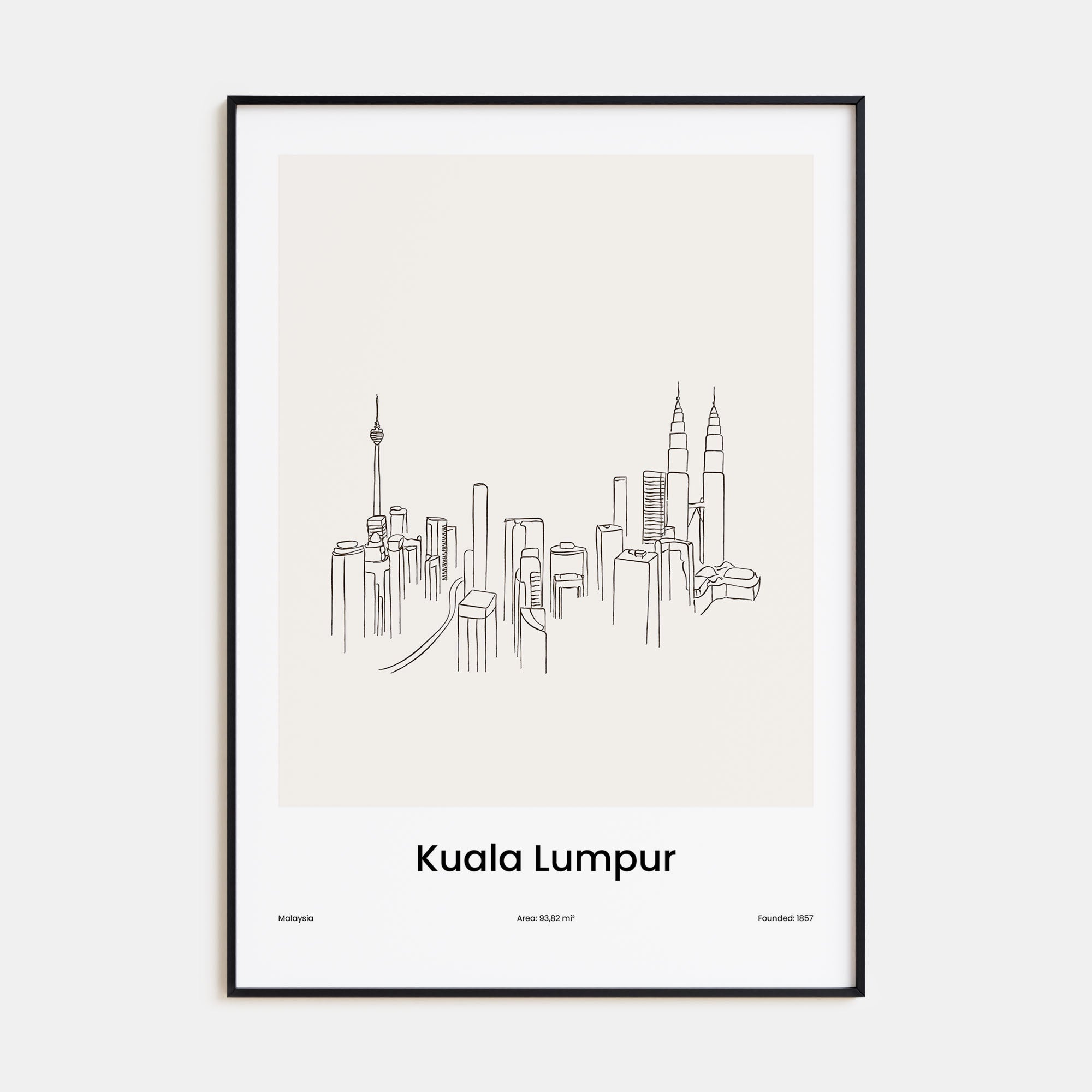 Kuala Lumpur Drawn Poster