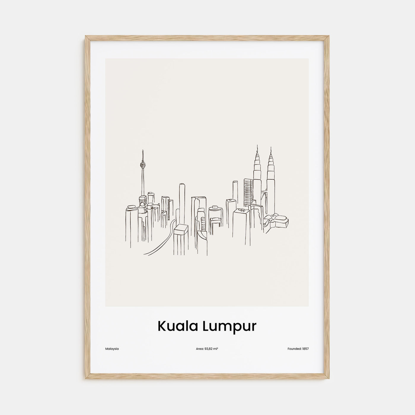 Kuala Lumpur Drawn Poster