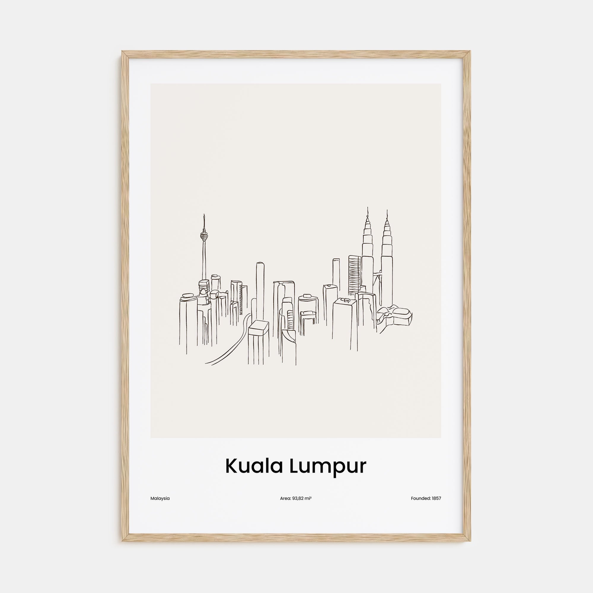 Kuala Lumpur Drawn Poster