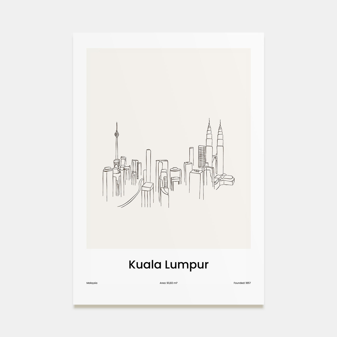 Kuala Lumpur Drawn Poster