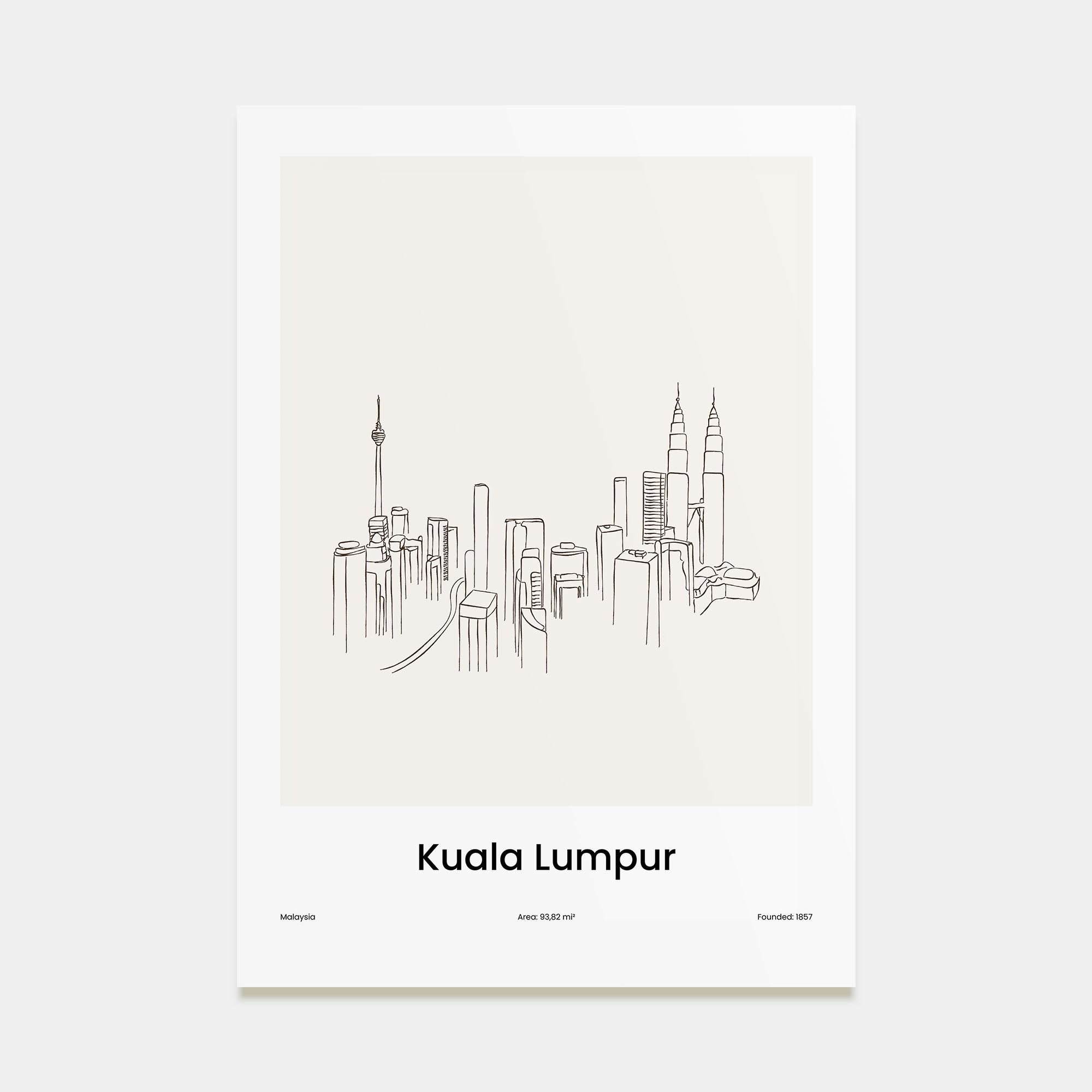Kuala Lumpur Drawn Poster