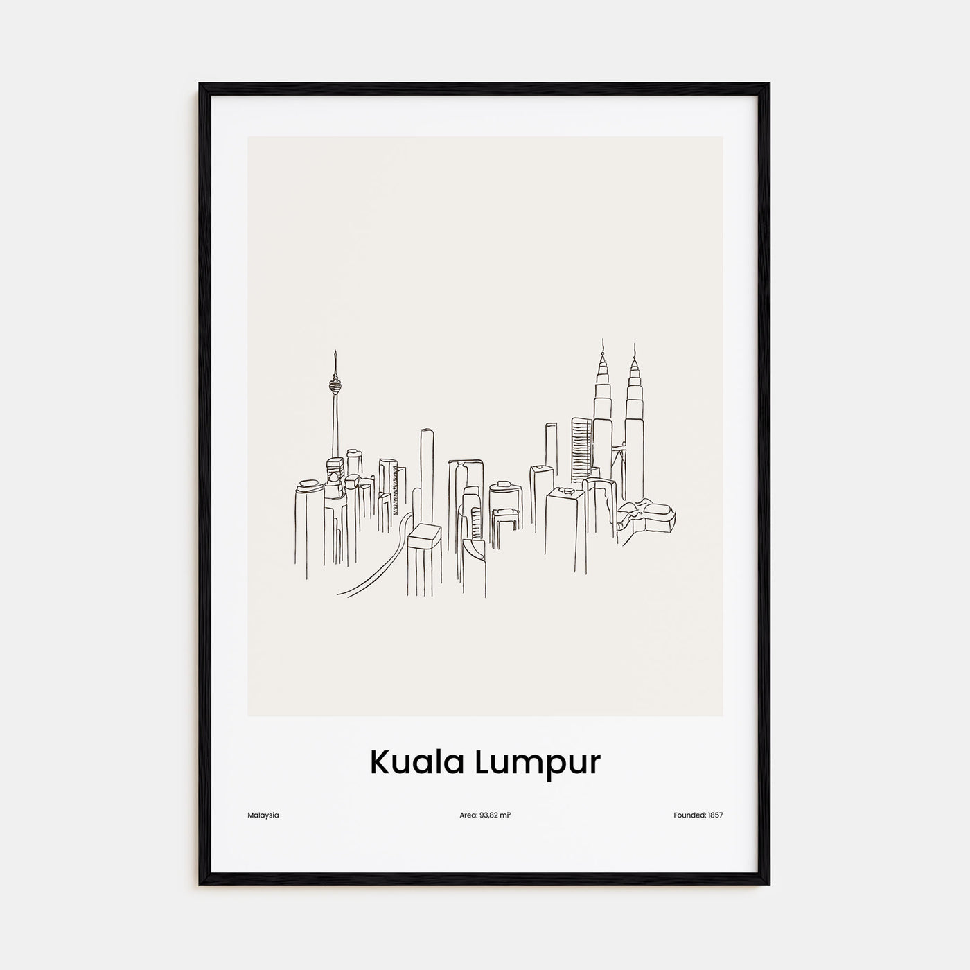 Kuala Lumpur Drawn Poster