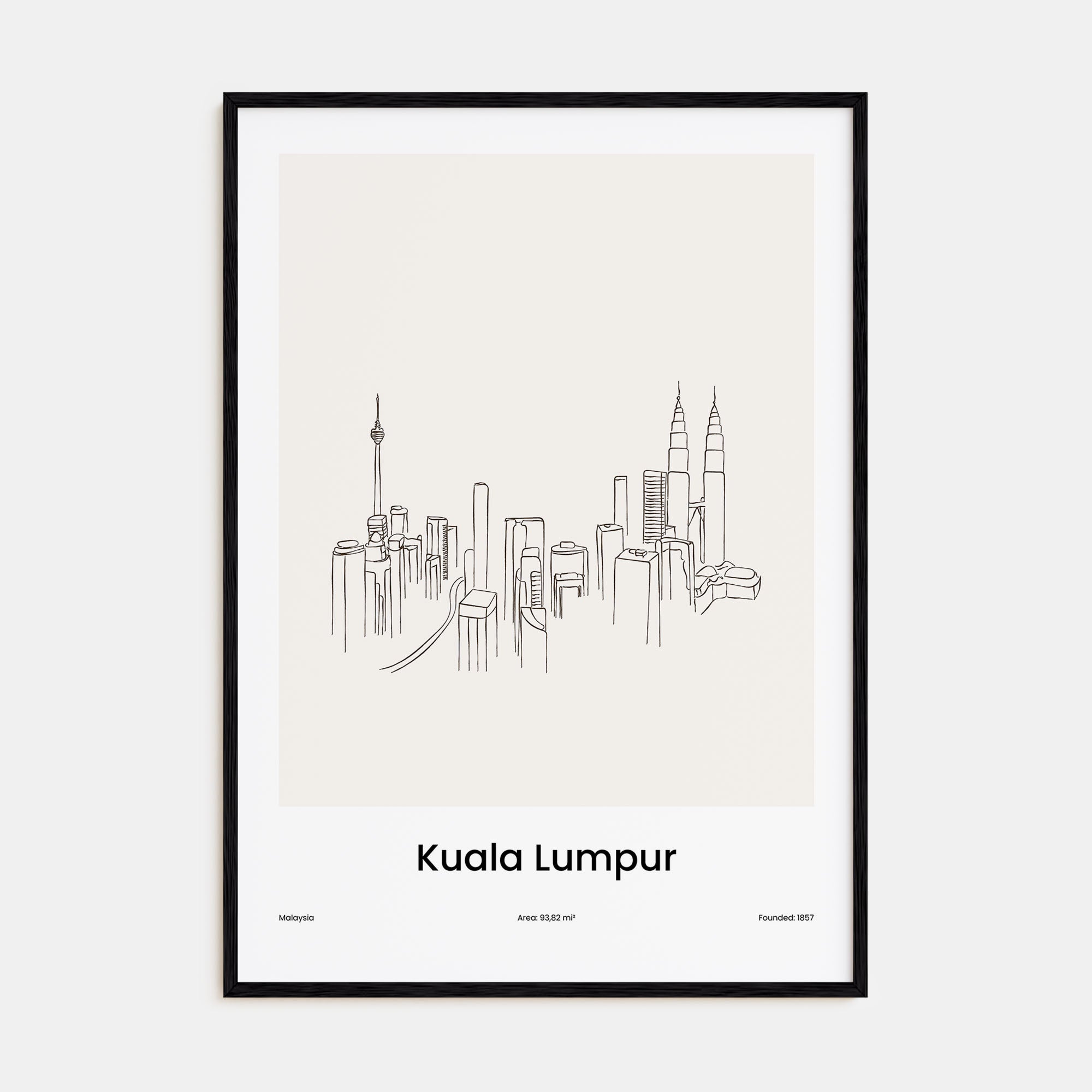 Kuala Lumpur Drawn Poster