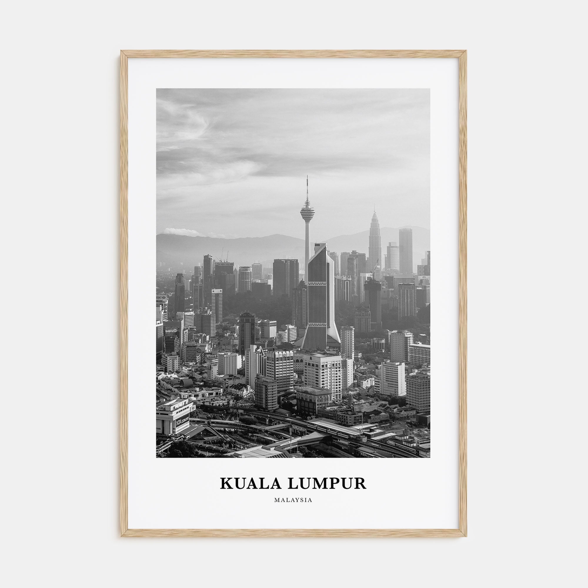 Kuala Lumpur Portrait B&W No 1 Poster