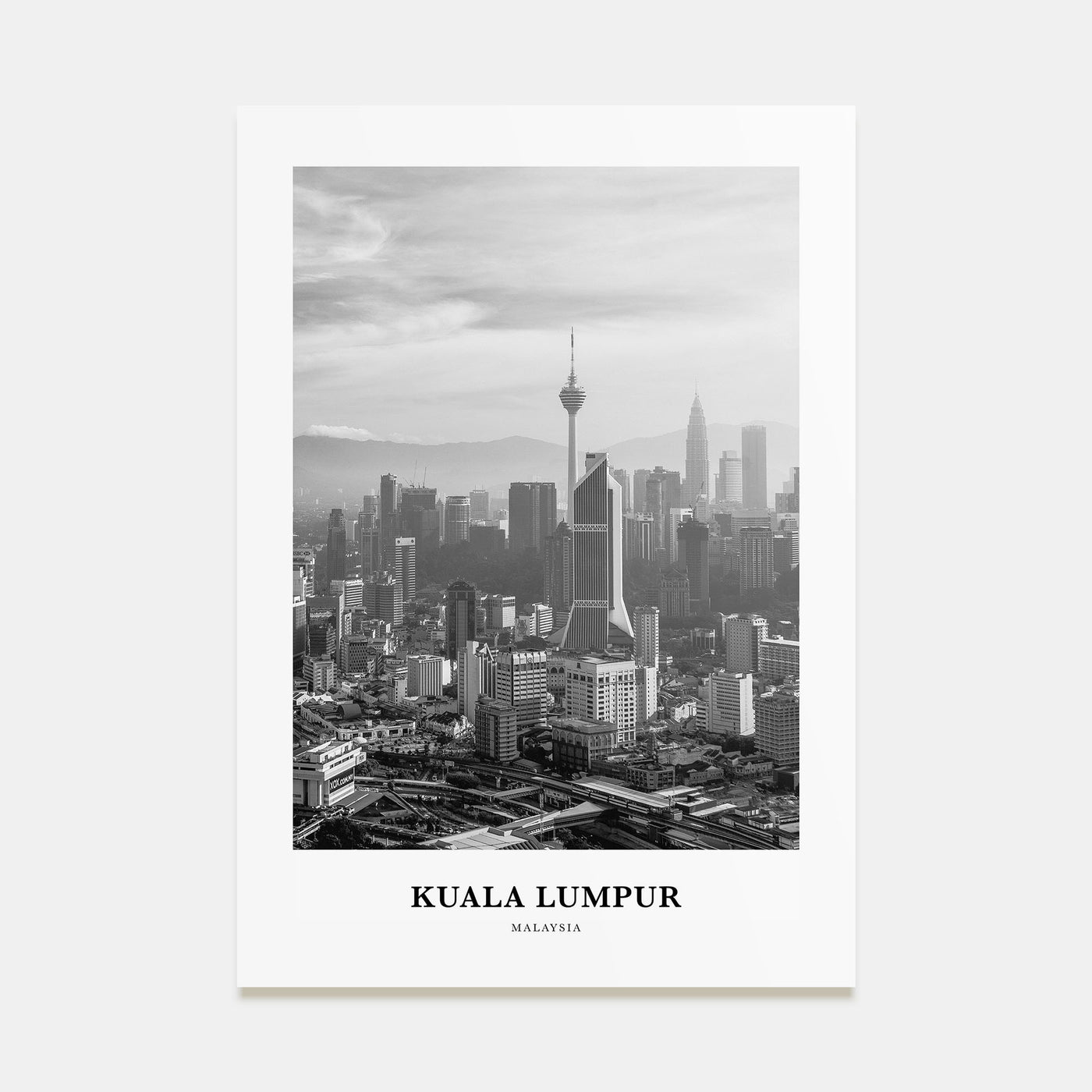 Kuala Lumpur Portrait B&W No 1 Poster