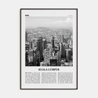Kuala Lumpur Travel B&W No 2 Poster