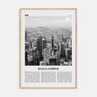 Kuala Lumpur Travel B&W No 2 Poster